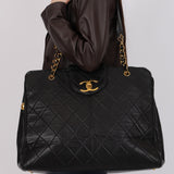 Rare Chanel 1996 Lambskin Supermodel Tote 24K GP