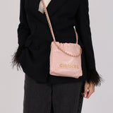 Chanel 2022 Pale Pink Calfskin Mini Hobo
