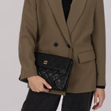 Chanel 2000s Caviar CC Flap Clutch 24K GP
