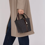 Hermès 2020 Havana Swift and Gris Moyen Wool Picotin 18 PM PHW