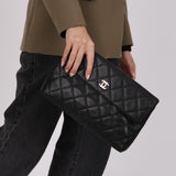 Chanel 2000s Caviar CC Flap Clutch 24K GP