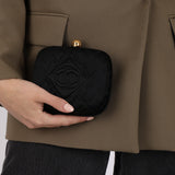 Chanel 1994 Satin Diamond Quilted Chain Minaudiere 24K GP