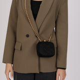 Chanel 1994 Satin Diamond Quilted Chain Minaudiere 24K GP