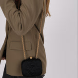 Chanel 1994 Satin Diamond Quilted Chain Minaudiere 24K GP