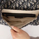 Dior 2018 Oblique Medium Saddle Bag with Dior Strap