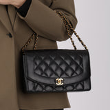 Rare Chanel 1996 Caviar Medium Diana Flap Bag 24K GP