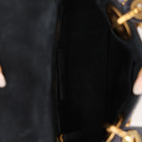 Dior 2017 Studded Washed Denim Cannage Mini Lady Dior