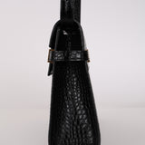 Saint Laurent Croc Embossed Manhattan Shoulder Bag