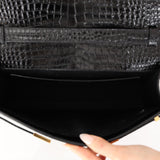 Saint Laurent Croc Embossed Manhattan Shoulder Bag