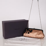 Prada Beige Satin Kisslock Evening Bag