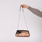 Prada Beige Satin Kisslock Evening Bag