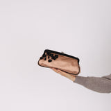 Prada Beige Satin Kisslock Evening Bag