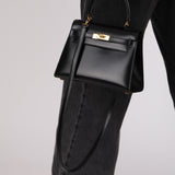 Ultra-Rare Hermès 1962 Noir Box Top Handle Kelly 20 Sellier GHW