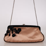 Prada Beige Satin Kisslock Evening Bag