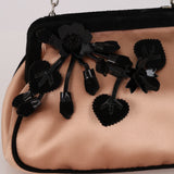 Prada Beige Satin Kisslock Evening Bag