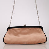 Prada Beige Satin Kisslock Evening Bag