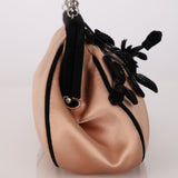 Prada Beige Satin Kisslock Evening Bag