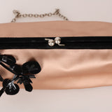 Prada Beige Satin Kisslock Evening Bag