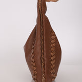 Rare Bottega Veneta Cognac Intrecciato Anaconda Trim Medium Hobo