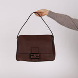 Rare Fendi Brown Nappa Medium Mama Baguette
