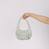 Bottega Veneta Satin Light Cyan Intrecciato Mini Hobo