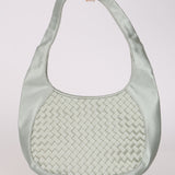 Bottega Veneta Satin Light Cyan Intrecciato Mini Hobo