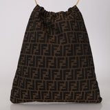 Fendi Zucca Canvas Gold Hoop Handle Tote
