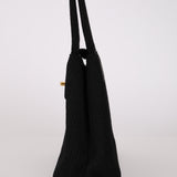 Ultra-Rare Chanel Turnlock Kelly Black Silk Rope 1998 24K GP