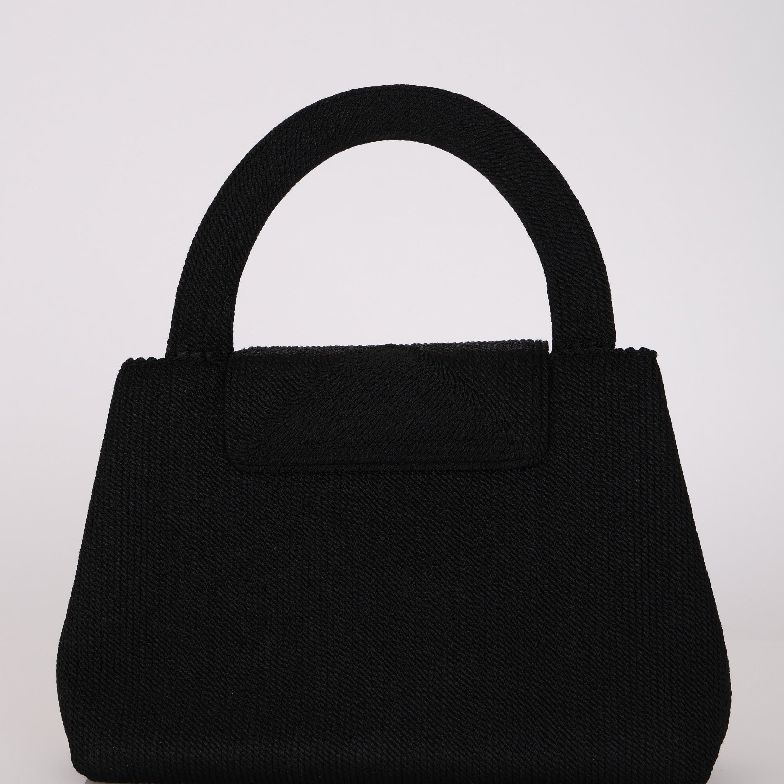 Ultra-Rare Chanel Turnlock Kelly Black Silk Rope 1998 24K GP