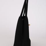 Ultra-Rare Chanel Turnlock Kelly Black Silk Rope 1998 24K GP