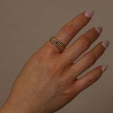 Vintage Saint Laurent 18K Yellow Gold Blue Sapphire Ring