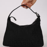 Fendi Black and Charcoal Zucchino Pochette