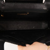 Ultra-Rare Chanel Turnlock Kelly Black Silk Rope 1998 24K GP