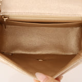 Chanel 2020 Metallic Champagne Gold Calfskin Mini Square Flap Bag GHW