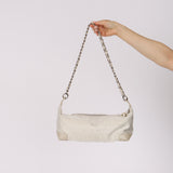 Limited Edition Chanel 2004 Creme Jacquard Paris-Ginza Medium Olsen Shoulder Bag