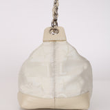 Limited Edition Chanel 2004 Creme Jacquard Paris-Ginza Medium Olsen Shoulder Bag