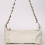Limited Edition Chanel 2004 Creme Jacquard Paris-Ginza Medium Olsen Shoulder Bag