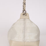 Limited Edition Chanel 2004 Creme Jacquard Paris-Ginza Medium Olsen Shoulder Bag