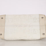 Limited Edition Chanel 2004 Creme Jacquard Paris-Ginza Medium Olsen Shoulder Bag