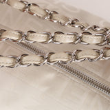 Limited Edition Chanel 2004 Creme Jacquard Paris-Ginza Medium Olsen Shoulder Bag