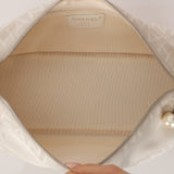 Limited Edition Chanel 2004 Creme Jacquard Paris-Ginza Medium Olsen Shoulder Bag