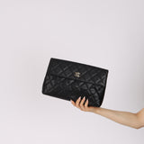Chanel 2000s Caviar CC Flap Clutch 24K GP