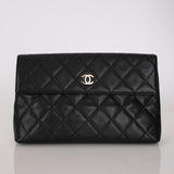Chanel 2000s Caviar CC Flap Clutch 24K GP