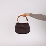 Gucci Dark Plum 1947 Bamboo Turnlock Handle Bag