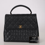Chanel 2002 Caviar Turnlock Jumbo Kelly 24K GP