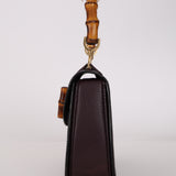 Gucci Dark Plum 1947 Bamboo Turnlock Handle Bag