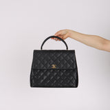 Chanel 2002 Caviar Turnlock Jumbo Kelly 24K GP