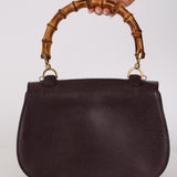 Gucci Dark Plum 1947 Bamboo Turnlock Handle Bag