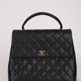 Chanel 2002 Caviar Turnlock Jumbo Kelly 24K GP