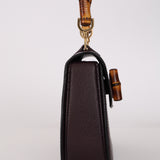 Gucci Dark Plum 1947 Bamboo Turnlock Handle Bag